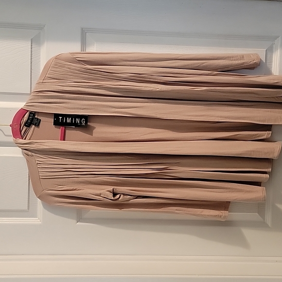 Women's Open cardigan tan by timing size 1x - Picture 1 of 2